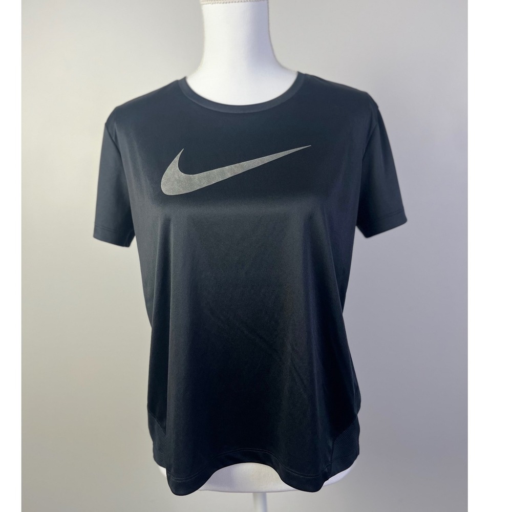 Nike Running Dri-FIT Minimalist T-Shirt Athletic Top Mesh Black Short Sleeve M